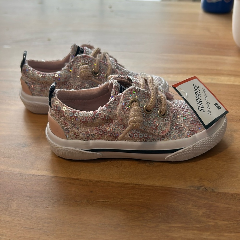 Pink sparkle Sperry baby/toddler size 5